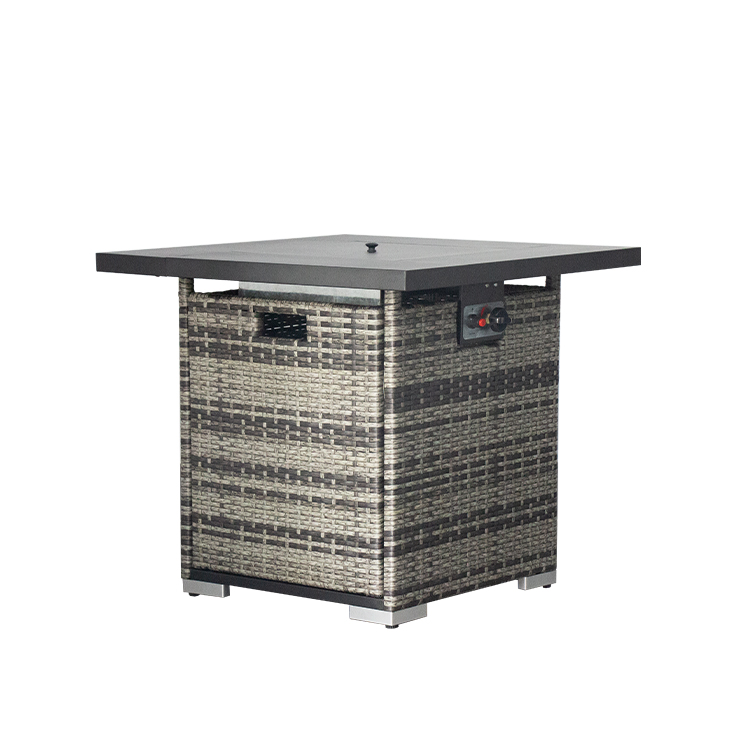 Garden Furniture 28 Inch Rattan Gas Fire Pit Table - BFP001-R