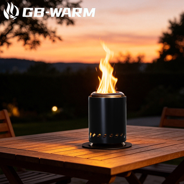 Tragbare Tischfeuerstelle aus Edelstahl – rauchfreie Mini-Feuerstelle f&uuml;r den Au&szlig;enbereich f&uuml;r Terrasse, Camping und Hinterhof – BPH-SL5.5